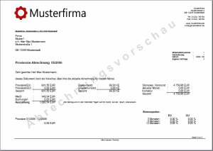 Provisionsabrechnungen im PDF-Format